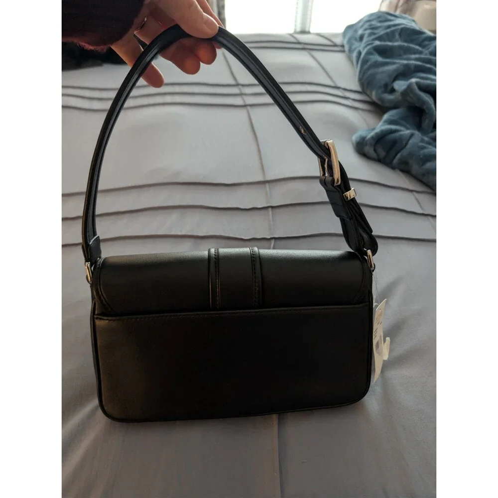 Michael Kors Colby Shoulder Black Bag Silver Hardware Leather Suede Interior NWT - Picture 4 of 7